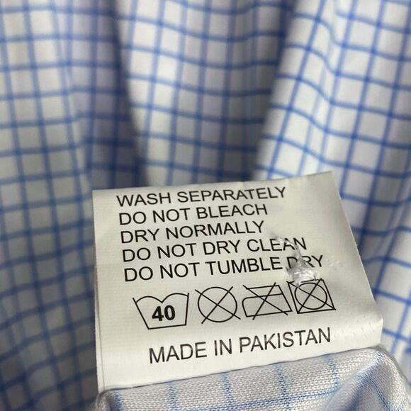 Collars & Co Polo Shirt Mens L Relaxed Blue Check Golf Preppy Dress Collar NEW - Picture 6 of 7